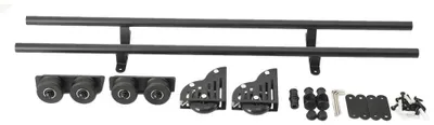 Image de Kit de ferrures pour échelles de bibliothèque coulissantes - Système de rails coulissants - Pour bibliothèques - Coulissement en douceur - Pour menuiserie