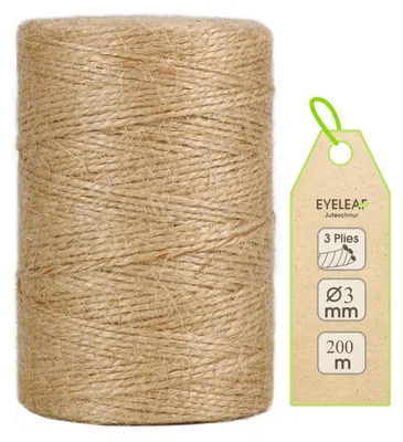 Produktbild von Jute-Kordel, 3 mm x 100 m, für Bastelarbeiten und Gartenarbeit