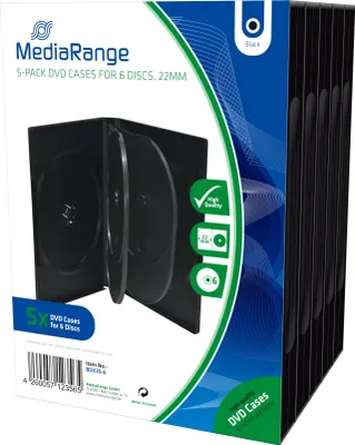 Zdjęcie produktu dla MediaRange DVD Empty Box 6 DVD Box 5 sztuk