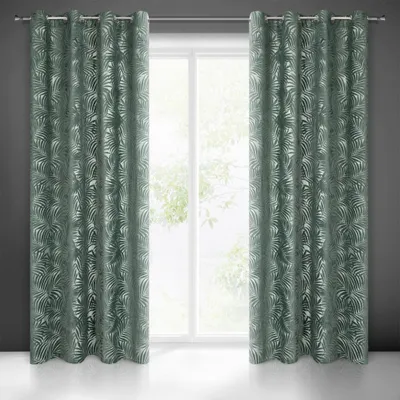 Produktbild von Eurofirany 385835, Durchscheinend, Olive, Muster, Polyester, Öse, 320 g/m²