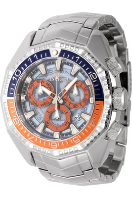 Zdjęcie produktu dla Invicta Akula 44294 Zegarek Męski - Mechanizm Kwarcowy - Stal Nierdzewna z Niebieską Tarcza - 55 mm