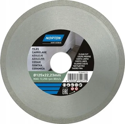 Zdjęcie produktu dla Tarcza diamentowa do cięcia NORTON CERAM 125 mm