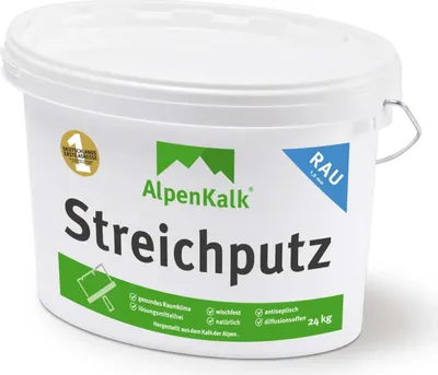 Produktbild von AlpenKalk® Streichputz rau (1,0 mm) jetzt 24 kg / ca. 40 m²