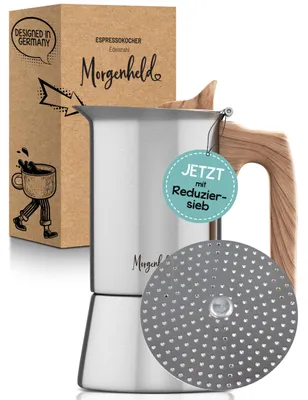 Espressokocher 4 Tassen 200 ml Edelstahl Induktion