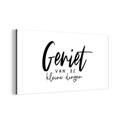 Obrázok produktu pre Nástenná dekorácia Kovový kovový obraz Wall Art 120x60cm Radujte sa z maličkostí - Príslovia - Citáty Muchowow Hliníkové obrazy