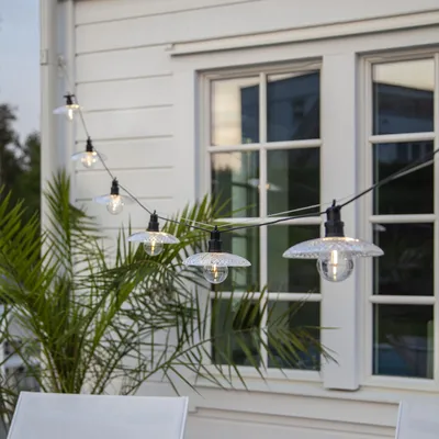 Zdjęcie produktu dla Girlanda ogrodowa 6 lampek LED z abażurami GLASSY LIGHT