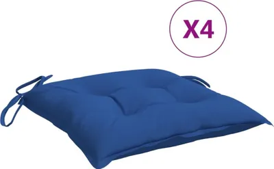 Obrázok produktu pre vankúše na stoličky vidaXL 4 ks. Modrá látka 40x40x7 cm Oxford
