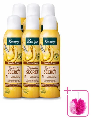 Imagen del producto de 6 unidades de espuma de ducha Kneipp "Beauty Secret" - 200 ml cada una - Paquete económico