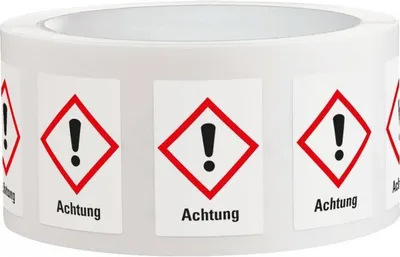 Produktbild von Dreifke® Aufkleber I Gefahrensymbol Ausrufezeichen GHS 07, Achtung, Haftpapie...