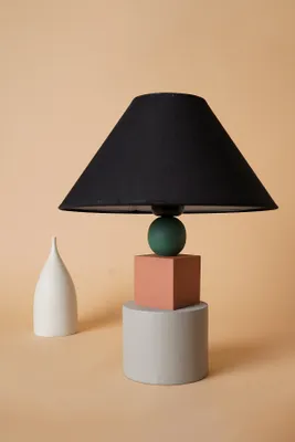 Image de Opviq, YL586,Lampe de table, gris clair, CORPS EN BOIS, 30 x 30 x 40 cm