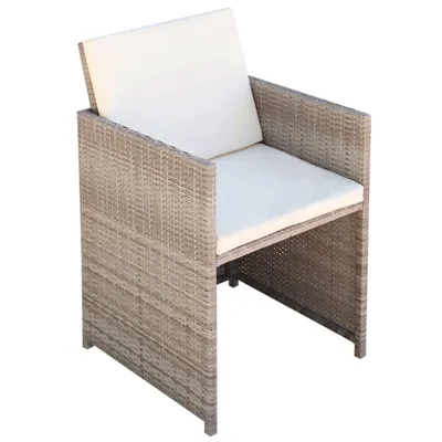 Produktbild von vidaXL Gartenstühle 2 Stk. mit Polstern und Kissen Poly Rattan Beige