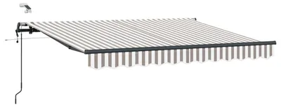 Image de vidaXL, store enroulable extensible, gris clair et blanc, 500 x 300 cm, polyester