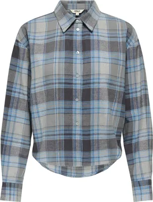 Produktbild von ONLY ONLJILDA LS CHECK SHIRT WVN Light Grey Melange/W. MELANGE XS