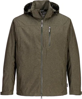 Produktbild von Blue Wave Herren Funktionsjacke Henk - Wasserdichte Outdoor-Jacke mit Mesh-Futter und abnehmbarer Kapuze in Oliv Größe 4XL