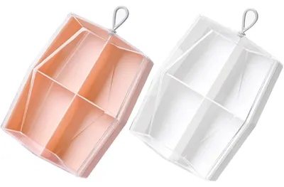 Image de 2 boîtes de rangement pour maquillage avec compartiments