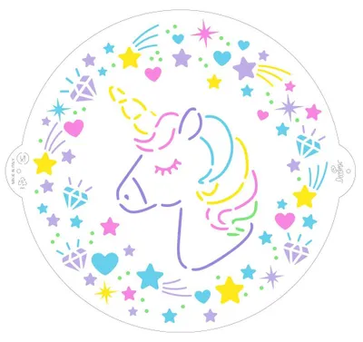 Einhorn-Schablone Ø 25 cm aus Kunststoff
