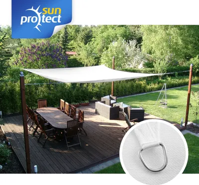 Produktbild von sunprotect 83235 Professional Sonnensegel 3,5 x 4,5 m Rechteck wind- & wasserdurchlässig, weiß