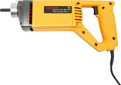 Produktbild von Betonrüttler Betonvibrator - Handgeführter Flaschenvibrator - 1300W Motor - 2 m Schlauch - EU-Stecker - Gelb