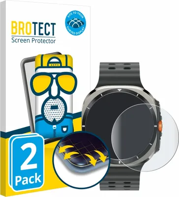 Produktbild von 2x BROTECT Fullscreen Schutzfolie für Samsung Galaxy Watch Ultra / Ultra 2 (47 mm) Displayschutz Folie Fullcover Matt Entspiegelungsfolie