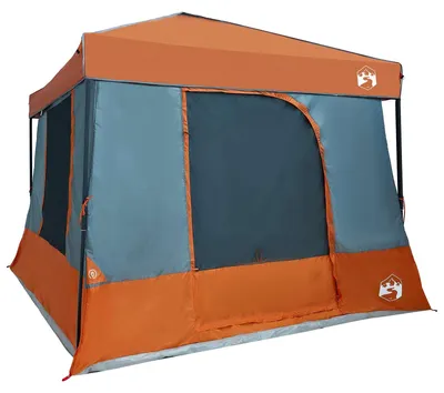 Immagine prodotto di vidaXL Set di tende da campeggio, 2 pezzi, 6 persone, grigio e arancione