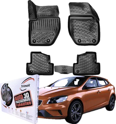 Produktbild von Trimak Autofußmatten kompatibel mit Volvo V40 (2012 - 2019) Auto Allwetter Gummimatten