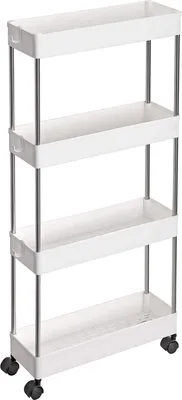 Produktbild von Lagerwagen - 4 Ebenen - 40x86x12,5 cm - weiß