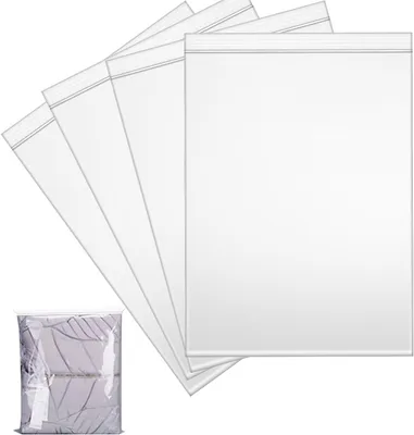 Zdjęcie produktu dla Przezroczyste, zamykane plastikowe worki, 40 x 60 cm - zestaw 20 sztuk - torby do przechowywania - worki z zamykaniem na zatrzask - idealne do przechowywania koców