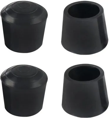 Produktbild von Rubber Stoelpootdoppen, schwarzer Sitzhocker, 19 mm, Set aus 4 Stücken