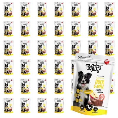 Obrázek produktu pro TufTuf | Krmivo pro psy – kachna s jablkem – sada vlhkého krmiva, 40 sáčků po 300 g – krmivo pro psy