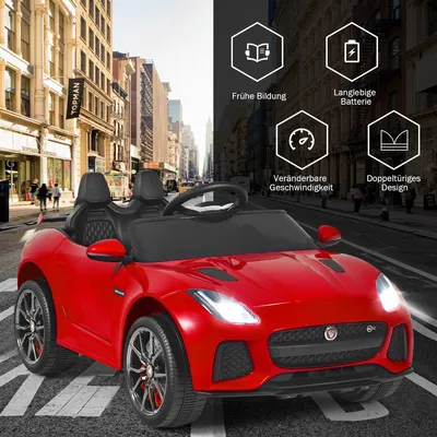 Image de Voiture électrique pour enfants avec histoires & musique & klaxon & phares Véhicule pour enfants 12V avec télécommande 2.4G rouge