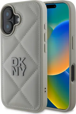 Produktbild von Dkny PolyurethanLeather Quilted Stack Logo Iphone 16 Handyhülle One Size