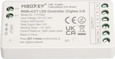 Produktbild von MiBoxer Zigbee Empfänger Controller 12/24V "12A" | Zigbee 3.0 | FUT039Z | RGB+CCT