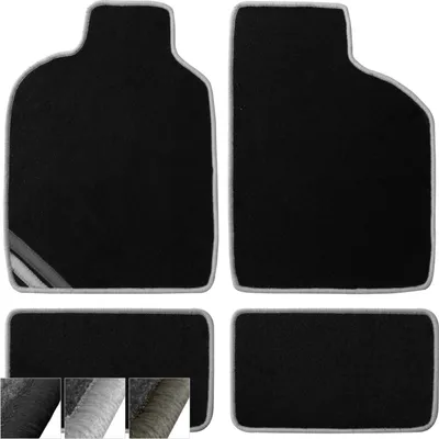 Produktbild von moto-MOLTICO Universal Auto Fußmatten Velours Autoteppiche Automatten Set 4-teilig (Graue)