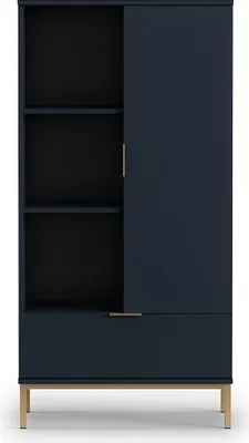 Produktbild von Furmeb24 - PULA R70 - Eintrige Komode mit Schublade und Regalen, gerade Metallbeine , Marine-Matt .