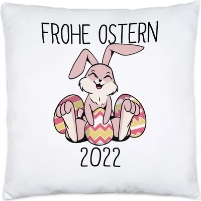 Produktbild von Frohe Ostern 2022 Kissen inkl. Füllung Osterhase Osterei Ostergeschenk Ostern