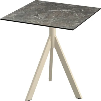 Produktbild von Infinity Tripod Terrassentisch Sand frame + Galaxy Marble HPL 70x70 cm