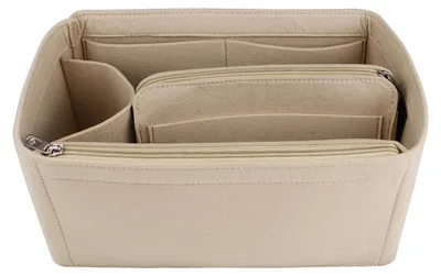 Productafbeelding van Tas organizer - Vilt - Meerdere zakken - Beige, Large - 30 x 16 x 16 cm