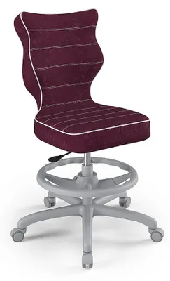 Obrázek produktu pro Židle pro růst dětí, ergonomická židle k psacímu stolu, vhodná pro výšku 146-176 cm, barva šedá (PETIT GRAU VISTO 07), s podnožkou