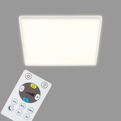 Zdjęcie produktu dla Panel LED BRILONER SLIM, zdalne sterowanie, możliwość ściemniania, regulacja temperatury barwowej CCT, efekt podświetlenia, biały, 42 x 42 x 3 cm