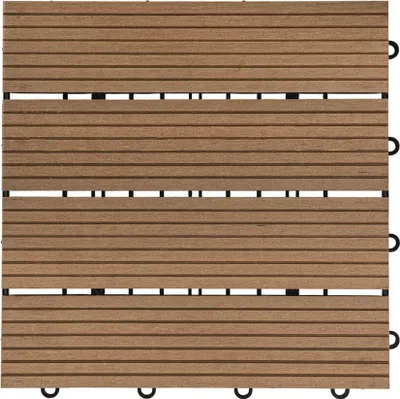 Obrázek produktu pro WPC 11 x dřevěné dlaždice á 30 x 30 x 22 cm, barva teaková