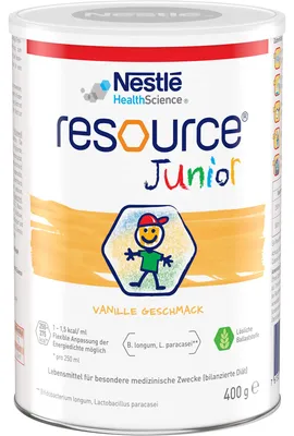 Produktbild von Nestlé Resource Junior Trink- und Sondennahrung für Babys ab dem 12. Monat mit Mangelernährung, 400 g Pulver