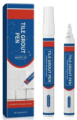 Imagen del producto de Lápiz de reparación para juntas blancas, para azulejos, 1 unidad, ideal para baños y cocinas