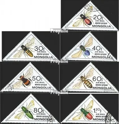 Produktbild von Briefmarken Mongolei 1980 Mi 1279-1285 (kompl.Ausg.) gestempelt Hautflügler
