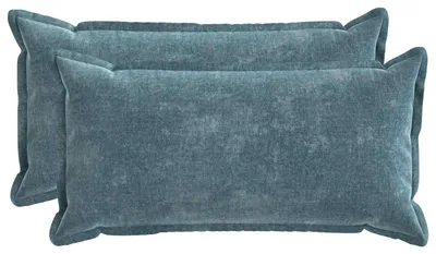 Imagen del producto de vidaXL Fundas de cojín, 2 unidades, HOUTEN, color azul, 40 x 80 cm, tejido de chenilla