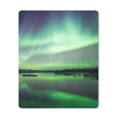 Produktbild von MuchoWow® Mauspad Mousepad Nordlicht - See - Island - Grün - Wald - Schnee 30x40 cm - Mousepads - Maus Mat - Pad - Mausunterlage - Mausmatten