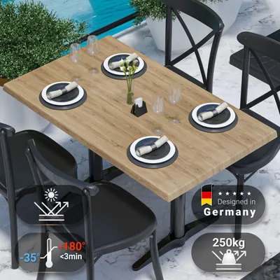 Produktbild von JAMAIKA | Bistro Außen Tischplatte | B:T 120 x 70 cm | Eiche | Rechteckig | Topalit Tischplatte