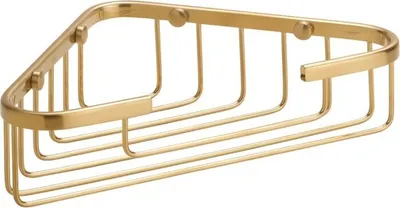 Produktbild von BABLO Eckseifenkorb Messing Gold matt 155x250x60 mm für Bad & WC >> zum Bohren