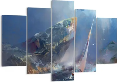Produktbild von Bild auf Leinwand - Leinwandbild - Meer Segelboot - 150x100cm - Wand Bild - Wanddeko - Wandbilder - Leinwanddruck - Bilder - Kunstdruck - Wanddekoration - Leinwand bilder - Wandkunst - EA150x100-3923