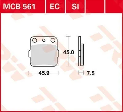 Immagine prodotto di Set di pastiglie freno TRW MCB561SI YZ85 RM100 KX80 TRX420 TE3 DVX400