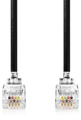 Zdjęcie produktu dla Nedis TCGP90100BK50, 5 m, RJ10, RJ10, Czarny, Męska, Męska